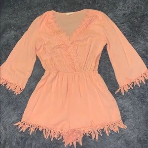 Blush pink tea & cup romper